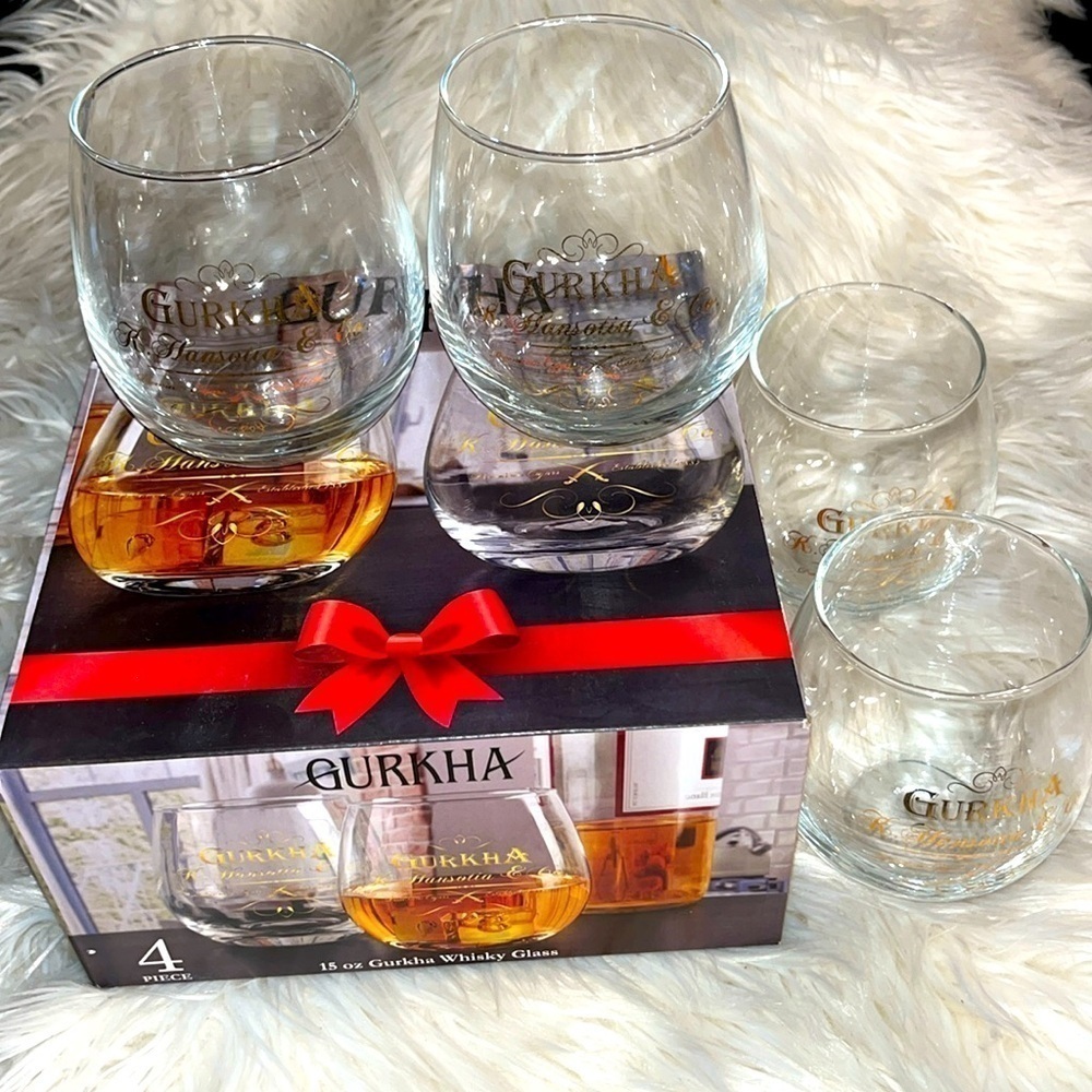 Set of 4 Gurkha 15oz whiskey glasses. NIB.